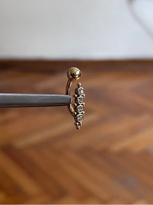 Rupen Kraft 316 L Cerrahi Çelik Taşlı Göbek Piercingi Taşlı Göbek Piercingi