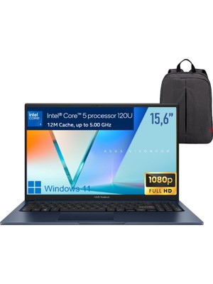 Asus Vivobook 15 X1504VA-NJ3665 P2 Intel Core 5 120U 16GB 512GB SSD WIN11 Pro 15.6" Taşınabilir Bilgisayar Çanta Hediyeli