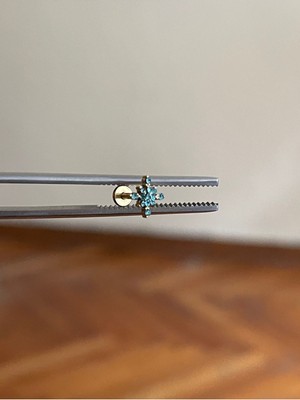 Rupen Kraft 316 L Cerrahi Çelik Dudak Piercing Kıkırdak Helix Tragus Conch Piercingi Yıldız Piercing