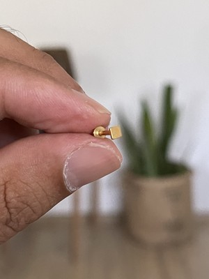 Rupen Kraft Şık Cerrahi Çelik Dudak Tragus Helix Kıkırdak Conch Minimal Kare Piercing