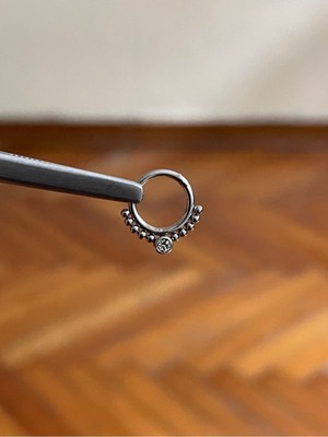 Rupen Kraft 316 L Cerrahi Çelik Menteşeli Pırlanta Model Kıkırdak Helix Tragus Conch Özel Tasarım Piercing