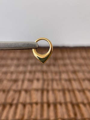 Rupen Kraft 316 L Cerrahi Çelik Anti Alerjik V Model 8 mm x 1.2mm Altın Kilitli Halka Piercing