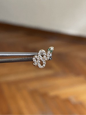 Rupen Kraft 316 L Cerrahi Çelik Dudak Kıkırdak Helix Tragus Piercingi yılan Detaylı Piercing