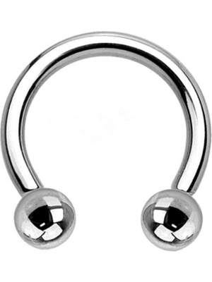 Rupen Kraft 316 Cerrahi Medikal Çelik Tragus , Kıkırdak ve Septum Piercing ( S Beden )(Gümüş Renk )