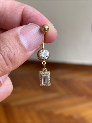 Rupen Kraft Cerrahi Çelik Piercing Baget Taşlı Piercing Baget Taşlı Göbek Piercingi