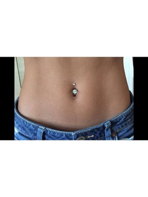 Rupen Kraft 316 Cerrahi Çelik Kararmaz Anti Alerjik Elmas Model Göbek Piercing I
