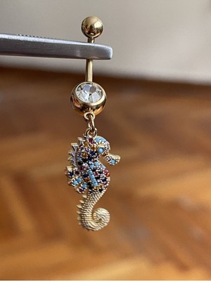 Rupen Kraft Cerrahi Çelik Piercing Deniz Atı Piercing Deniz Atı Göbek Piercingi