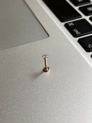 Rupen Kraft 316 Cerrahi Çelik Tragus Helix Kıkırdak Conch Minimal Tek Taş Piercing