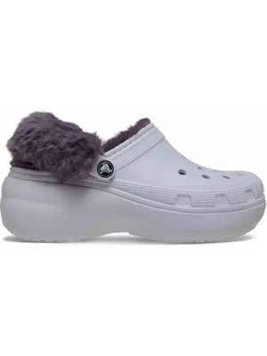 Crocs Classic Platform Fuzz Lined Clog Frosted Grape Terlik 212854-5BO