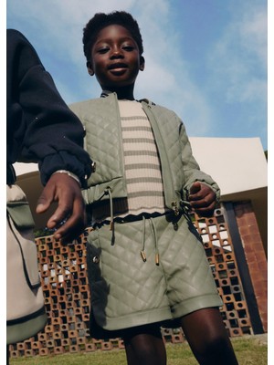 Mayoral Abel&Lula Kız Çocuk Deri Şort Yeşil