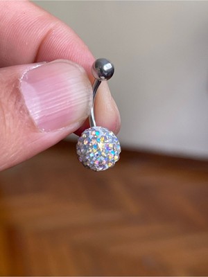 Rupen Kraft Cerrahi Çelik Piercing Ful Taşlı Piercing Parıltılı Göbek Piercingi