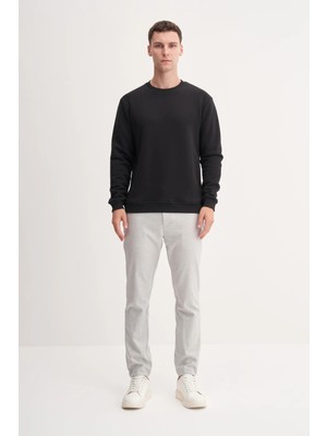 Cazador 54250 Bisiklet Yaka Kalın Diyagonal Dokulu %100 Pamuk 3 Iplik Regular Fit Sweatshirt