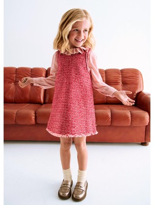 Mayoral Abel&Lula Kız Çocuk Pullu Uzun Kol Elbise Kırmızı