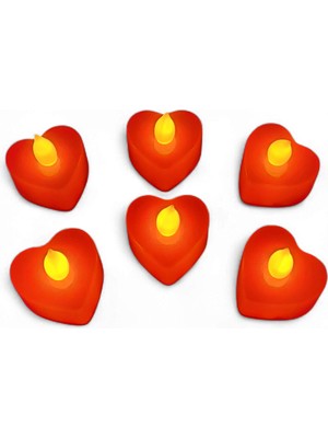 Hedea LED Plastik Kalp Mum 6 \'lı