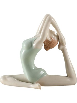Wise Porselen - Yoga Yapan Kadın Biblo Dekoratif Obje 12×14×8 cm