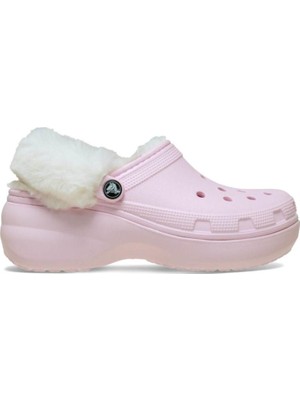 Crocs Classic Platform Fuzz Lined Clog Pink Milk Terlik 212854-6ZW