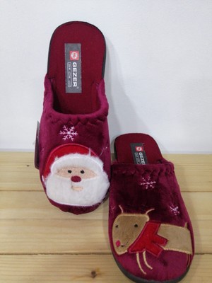Gezer Yeni Sezon Kışlık Rahat Taban Noel Baba Figürlü Kadın Ev Terliği