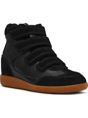 Steve Madden Mustang Black Sued Kadın Siyah Sneakers Mustang