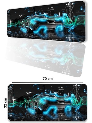 Sonictouch Mclaren P1 Fantasy Fütüristik Kaymaz Gaming Oyuncu Masaüstü Dikişsiz Klavye Mouse Pad 32X70CM
