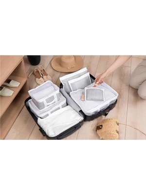 EC Shop Alas(2 Set) 6'lı Valiz Düzenleyici Set - Çizgili