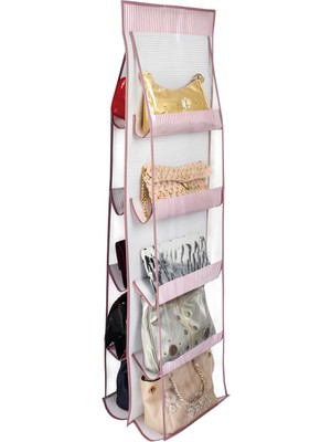 EC Shop Alas(2 Adet) Çanta Düzenleyici Çanta Askılığı 10 Lu Dolap Içi Düzenleyici 37*125 cm