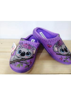 Gezer Yeni Sezon Kışlık Rahat Taban Pamuklu Desenli Kız Çocuk Ev Terliği