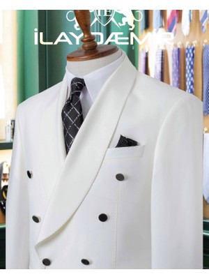 İlayda Emir Beyaz Kruvaze Erkek Takım