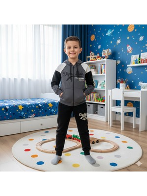 Yağmur Giyim Yuko2i Dope Style Desenli 2 Ip Kumaş Kapşonlu Erkek Çocuk Eşofman Takımı 9-12 Yaş 30027-40027