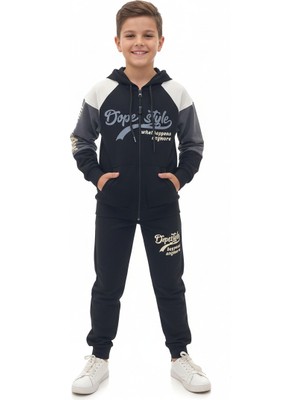 Yağmur Giyim Yuko2i Dope Style Desenli 2 Ip Kumaş Kapşonlu Erkek Çocuk Eşofman Takımı 9-12 Yaş 30027-40027