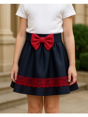 Keskin Bebe Kız Çocuk Kurdeleli Kumaş Etek