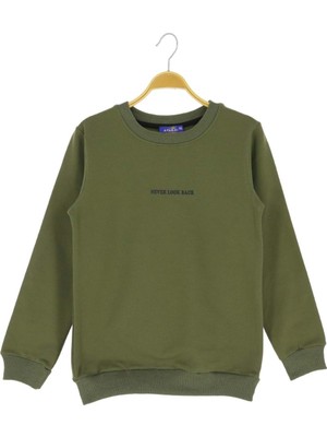Atabay Arka Never Look Back Baskılı Iki Iplik Şardonlu Sweatshırt - ATA30675.0-HAKI-6 Yaş Haki