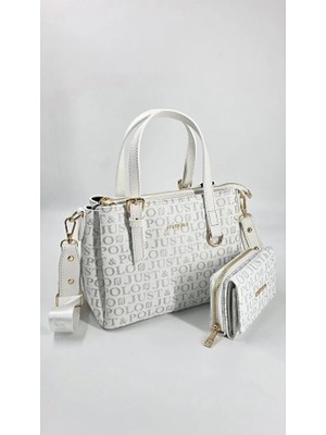 Just Polo Orijinal Kadın 3 Bölmeli El ve Omuz Çantası Cüzdan Kombini