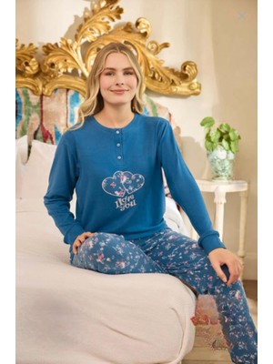 Aydoğan Kadın Düğme Yaka Termal Pijama Takımı 240674M- 1 Adet