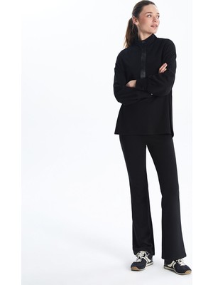 Lc Waikiki Kadın Siyah Lastikli Beli Ispanyol Paça Tayt Pantolon
