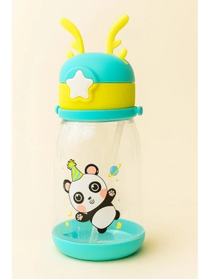 Pablito Geyik Başlıklı Çocuk Suluk Matara Bpa Içermez Dayanıklı Sızdırmaz Askı Aparatlı Pipetli Okul Suluğu