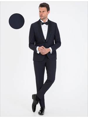 Pierre Cardin Erkek Lacivert Ex. Slim Fit Smokin Damatlık 50238683-VR033