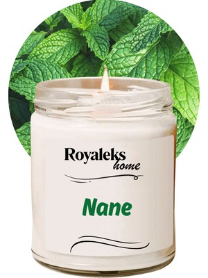 Just Cheap Store Doğal Özel Seri Kokulu Dekoratif Kavanoz Mum 210 cc - Nane Esansı - Ryl
