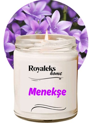 Just Cheap Store Doğal Özel Seri Kokulu Dekoratif Kavanoz Mum 210 cc - Menekşe Esansı - Ryl