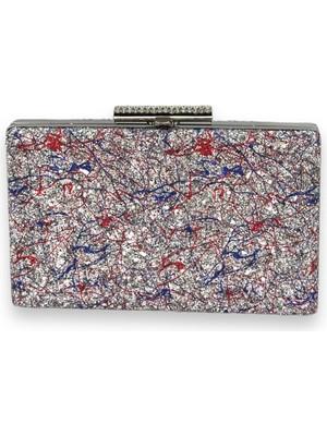 Biçanta Pul Payet Işlemeli Desenli Renkli  Abiye Çanta Gece Çantası Düğün Nişan