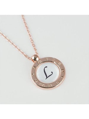 Zeroshop Seri Sonu Roz Renk Harfli Kolye-L