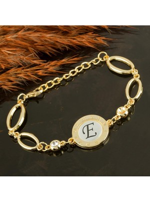 Zeroshop Harfli Yeni Sezon Metal Taşlı Bileklik-E