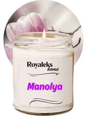 Just Cheap Store Doğal Özel Seri Kokulu Dekoratif Kavanoz Mum 210 cc - Manolya Esansı - Ryl