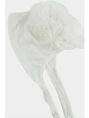 Zeroshop Dikişli Fırfırlı Bone-Beyaz