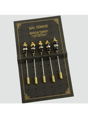 Zeroshop 5 Adet Boncuk Şal Iğnesi-Siyah