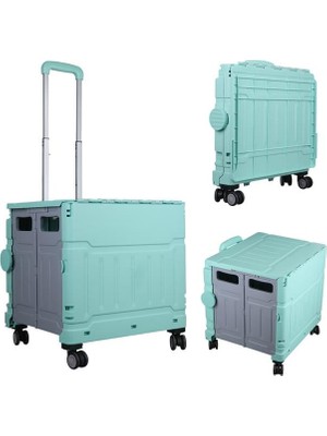Sunup SN-26968 Katlanabilir Market Pazar Kamp Tekerlekli Alışveriş Arabası 60KG Kapasiteli