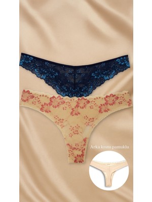 Kadın 2'li Tanga Pamuklu Iç Giyim Külot Çamaşır