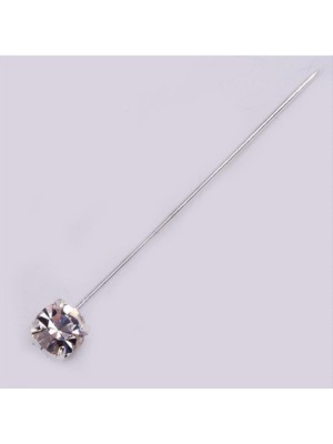 Zeroshop Taşlı Kare Eşarp Iğnesi-Gümüş Rengi