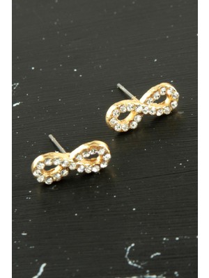 Zeroshop Sonsuzluk Taşlı Minik Küpe-Sarı