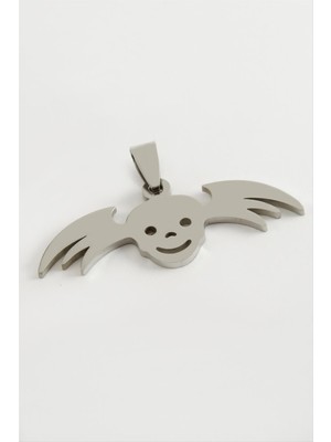 Zeroshop Hayalet Çelik Kolye Ucu 4,5 Cm-Gümüş Rengi