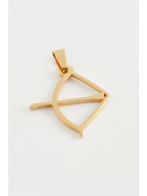 Zeroshop Yay Ok Çelik Kolye Ucu 2,5 Cm-Sarı